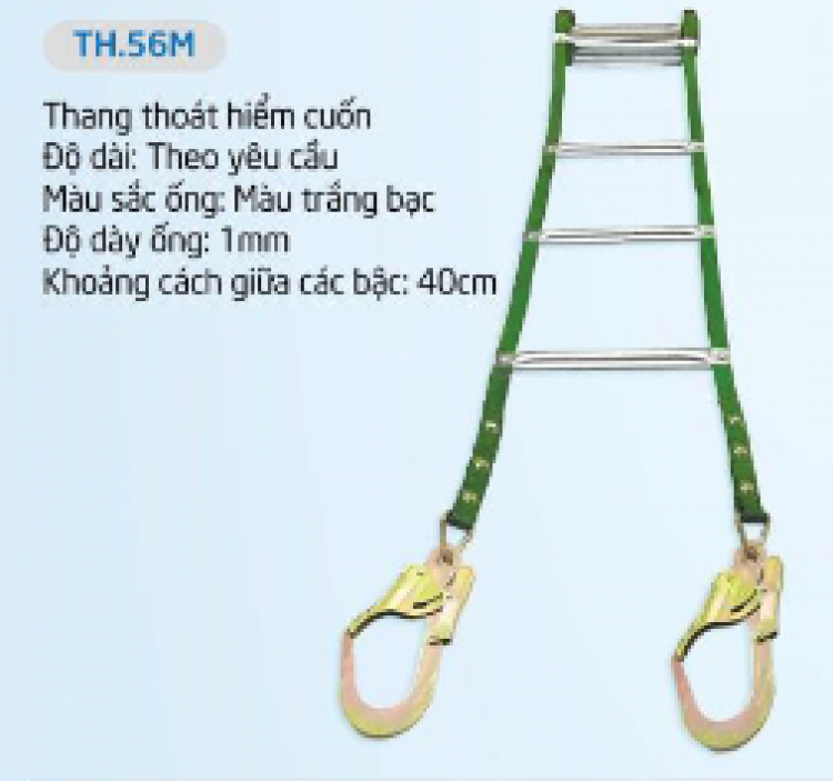 Thang dây thoát hiểm 20m, thang dây inox chữa cháy, thang dây cuốn